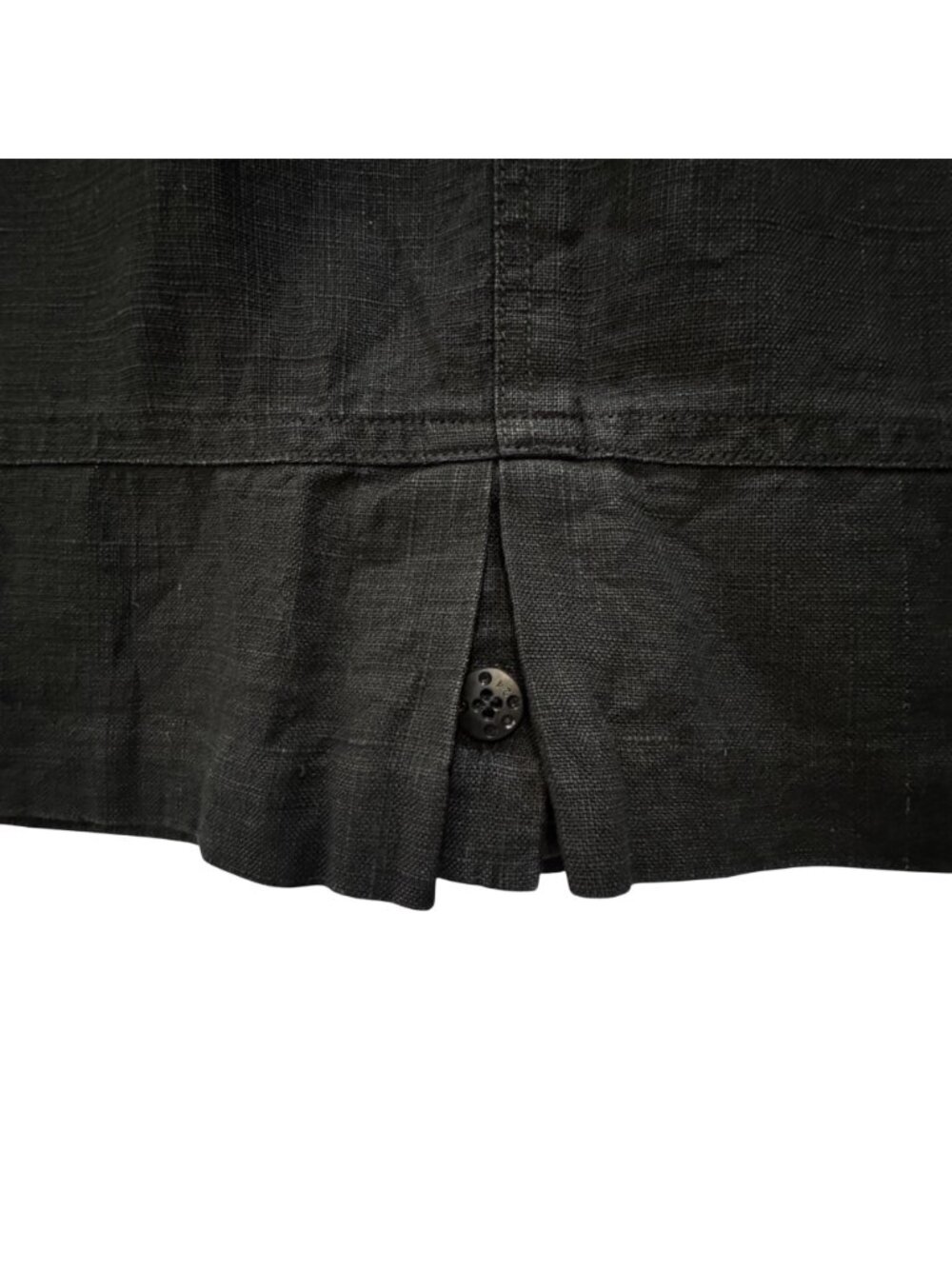 Vintage Gene Ewing BIS Black Linen Skirt Women's Size 8 Retro 1940s Kick Pleat - Picture 11 of 13